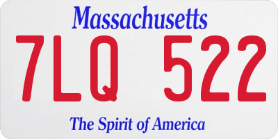 MA license plate 7LQ522