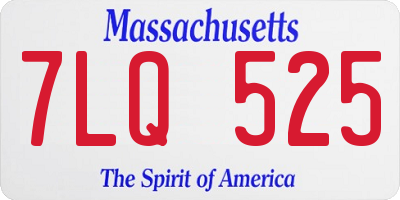 MA license plate 7LQ525