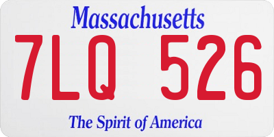 MA license plate 7LQ526