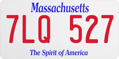 MA license plate 7LQ527
