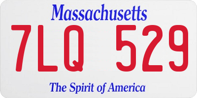 MA license plate 7LQ529