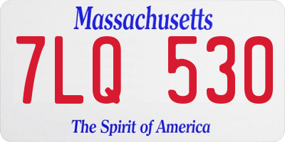 MA license plate 7LQ530