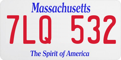 MA license plate 7LQ532