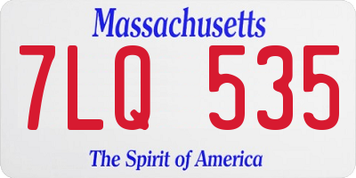 MA license plate 7LQ535