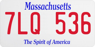 MA license plate 7LQ536