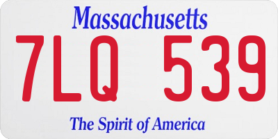 MA license plate 7LQ539