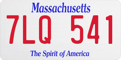 MA license plate 7LQ541