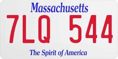 MA license plate 7LQ544