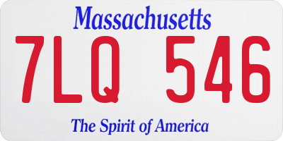 MA license plate 7LQ546