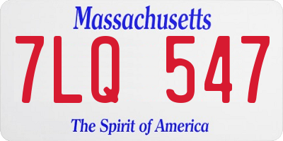 MA license plate 7LQ547