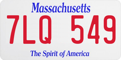 MA license plate 7LQ549