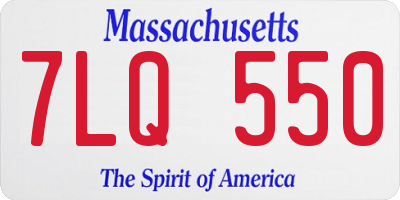 MA license plate 7LQ550