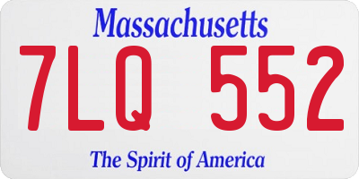 MA license plate 7LQ552