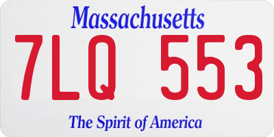 MA license plate 7LQ553