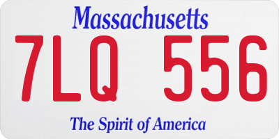 MA license plate 7LQ556