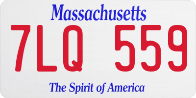 MA license plate 7LQ559