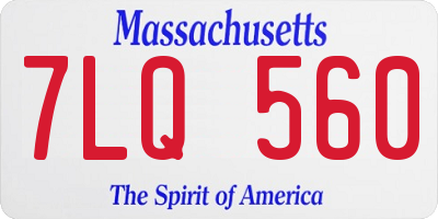 MA license plate 7LQ560