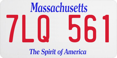 MA license plate 7LQ561