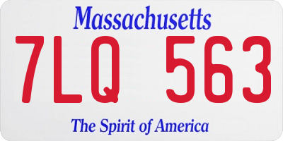 MA license plate 7LQ563