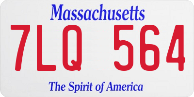 MA license plate 7LQ564