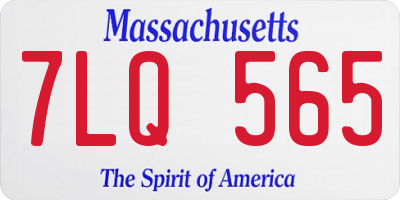 MA license plate 7LQ565