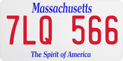 MA license plate 7LQ566