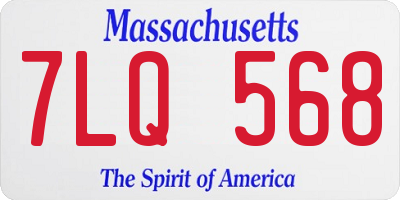 MA license plate 7LQ568