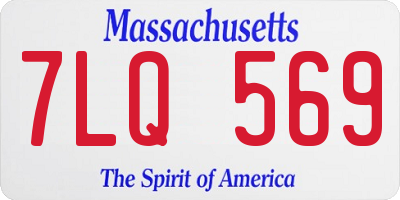 MA license plate 7LQ569