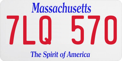 MA license plate 7LQ570