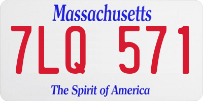 MA license plate 7LQ571