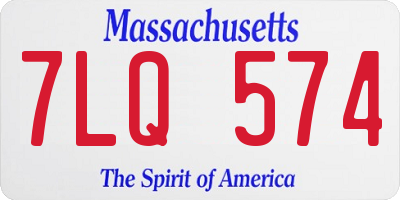 MA license plate 7LQ574