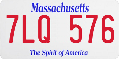 MA license plate 7LQ576