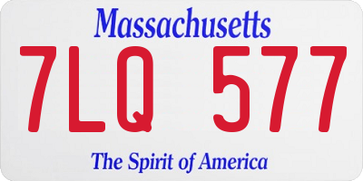 MA license plate 7LQ577