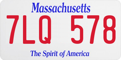 MA license plate 7LQ578