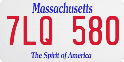 MA license plate 7LQ580