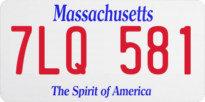 MA license plate 7LQ581