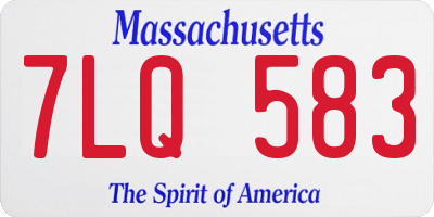 MA license plate 7LQ583