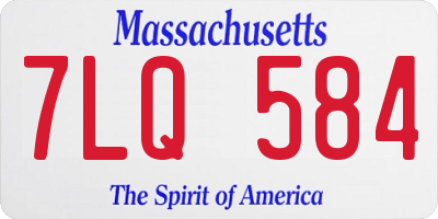 MA license plate 7LQ584