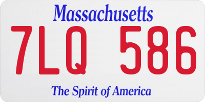 MA license plate 7LQ586