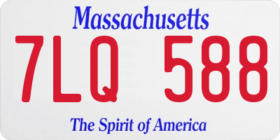 MA license plate 7LQ588