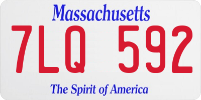 MA license plate 7LQ592