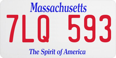 MA license plate 7LQ593