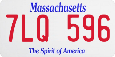 MA license plate 7LQ596