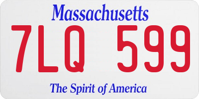 MA license plate 7LQ599