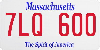 MA license plate 7LQ600