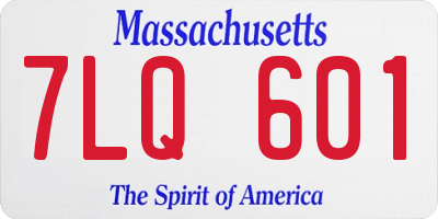 MA license plate 7LQ601