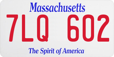 MA license plate 7LQ602