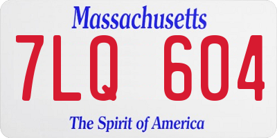 MA license plate 7LQ604