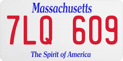 MA license plate 7LQ609