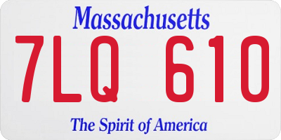MA license plate 7LQ610
